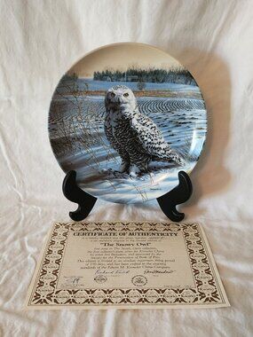 Edwin M. Knowles China "The Snowy Owl" Collector's Plate The Bradford Exchange